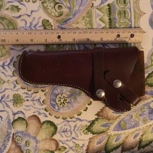 Hunter Dark Brown Leather Belt Holster with Snap Closure